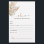 Boho Pampas Grass Advice voor de Bride-kaart<br><div class="desc">Boho Pampas Grass advies voor de bruidskaart</div>