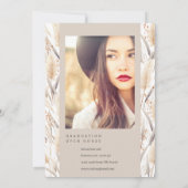 Boho Pampas Grass Afstuderen Fotoaankondiging Kaart (Achterkant)