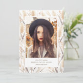 Boho Pampas Grass Afstuderen Fotoaankondiging Kaart (Staand voorkant)