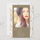 Boho Pampas Grass Afstuderen Fotoaankondiging Kaart (Achterkant)