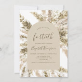 Boho Pampas Grass Arch 40th Birthday Party Kaart (Voorkant)