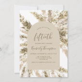 Boho Pampas Grass Arch 50th Birthday Party Kaart (Voorkant)