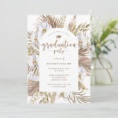 Boho Pampas Grass Arch Afstuderen Kaart (Staand voorkant)