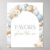 Boho Pampas Grass Arch Baby shower Favors Sign Poster (Voorkant)