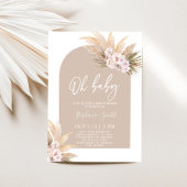 Boho Pampas Grass Arch Baby shower Girl Uitnodigin Kaart