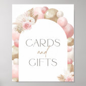 Boho Pampas Grass Arch Baby shower Kaarten en gesc Poster (Voorkant)