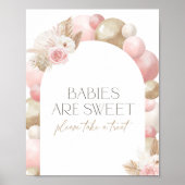 Boho Pampas Grass Arch Baby shower Trekteken Poster (Voorkant)