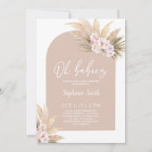 Boho Pampas Grass Arch Baby shower Twin Girls Kaart (Voorkant)