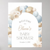 Boho Pampas Grass Arch Baby shower Welkomstbord Poster (Voorkant)