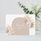 Boho Pampas Grass Arch bruiloft bedankje Bedankkaart (Staand voorkant)