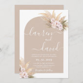 Boho Pampas Grass Arch Bruiloft Uitnodiging (Voorkant / Achterkant)