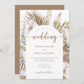 Boho Pampas Grass Arch Bruiloft Uitnodiging (Voorkant / Achterkant)
