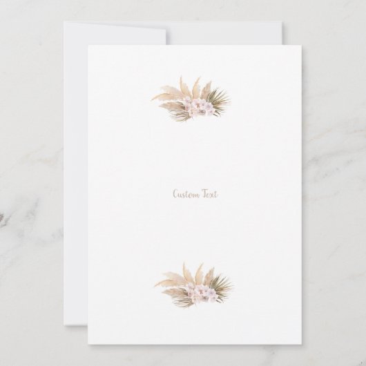 Boho Pampas Grass Arch First Heilige Communie Kaart (Achterkant)