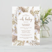 Boho Pampas Grass Arch Oh Baby shower Kaart (Staand voorkant)