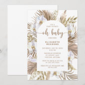 Boho Pampas Grass Arch Oh Baby shower Kaart (Voorkant / Achterkant)