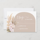 Boho Pampas Grass Arch RSVP-kaart RSVP Kaartje (Voorkant)