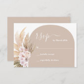 Boho Pampas Grass Arch RSVP-kaart RSVP Kaartje (Voorkant / Achterkant)