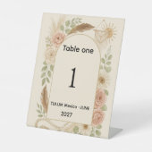 Boho Pampas Grass Arch Table Number Pedestal Sign  Reclamebord Met Voetstuk (Voorkant)