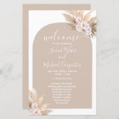 Boho Pampas Grass Arch trouwprogramma (Voorkant / Achterkant)