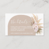 Boho Pampas Grass Arch Website Info Behuizing Kaar Informatiekaartje (Voorkant)