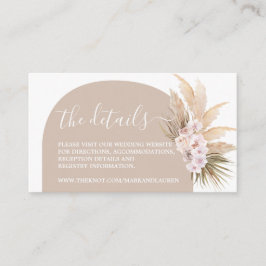 Boho Pampas Grass Arch Website Info Behuizing Kaar Informatiekaartje