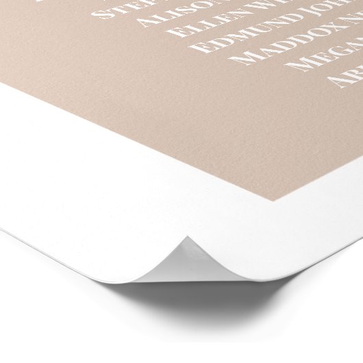 Boho Pampas Grass Arch Wedding Seding Chart Poster (Hoek)