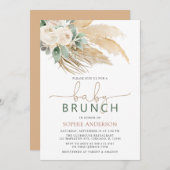 Boho Pampas Grass Baby Brunch Baby shower Kaart (Voorkant / Achterkant)