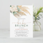 Boho Pampas Grass Baby Brunch Baby shower Kaart (Staand voorkant)