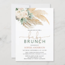 Boho Pampas Grass Baby Brunch Baby shower
