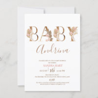 Boho Pampas Grass Baby Girl Name Baby shower