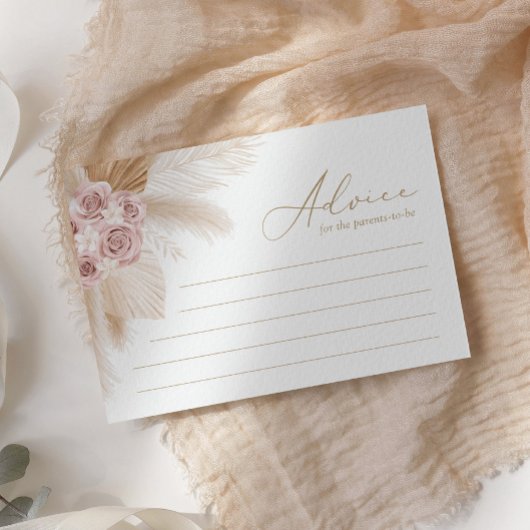 Boho Pampas Grass Baby shower Advies Kaart