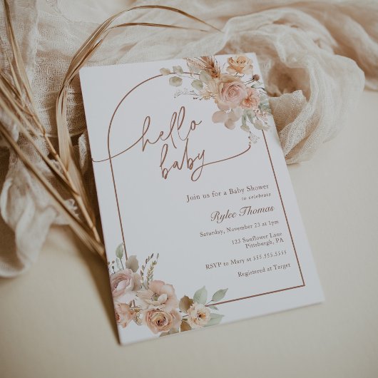 Boho Pampas Grass Baby shower Arch Kaart