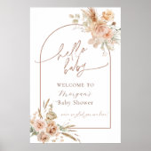 Boho Pampas Grass Baby shower Arch Welkom Poster (Voorkant)