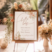 Boho Pampas Grass Baby shower Arch Welkom Poster