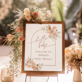 Boho Pampas Grass Baby shower Arch Welkom Poster