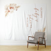 Boho Pampas Grass Baby shower Backdrop Wandkleed (In Situ (horizontaal))