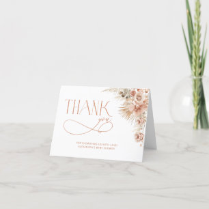 Boho Pampas Grass Baby shower bedankje Bedankkaart