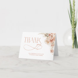 Boho Pampas Grass Baby shower bedankje Bedankkaart