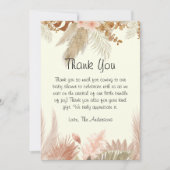 Boho Pampas Grass Baby shower bedankje Bedankkaart (Voorkant)