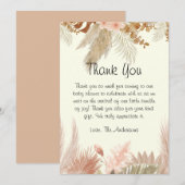 Boho Pampas Grass Baby shower bedankje Bedankkaart (Voorkant / Achterkant)