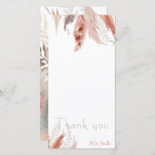 Boho pampas grass baby shower bedankjes bedankkaart (Voorkant / Achterkant)