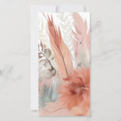 Boho pampas grass baby shower bedankjes bedankkaart (Achterkant)