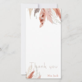Boho pampas grass baby shower bedankjes bedankkaart