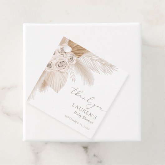 Boho Pampas Grass Baby shower Bedankjes Labels (In situ)