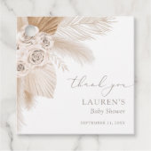 Boho Pampas Grass Baby shower Bedankjes Labels (Voorkant)