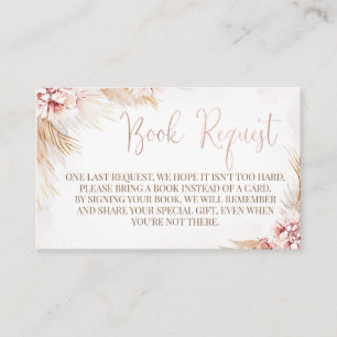 Boho Pampas Grass Baby shower Boek Aanvraag Invoeg Visitekaartje