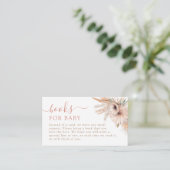 Boho Pampas Grass Baby shower Boeken voor Baby Informatiekaartje (Staand voorkant)