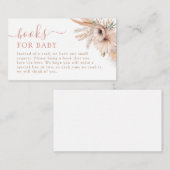 Boho Pampas Grass Baby shower Boeken voor Baby Informatiekaartje (Voorkant / Achterkant)