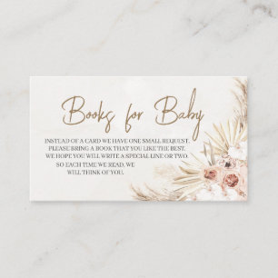 Boho Pampas Grass Baby shower Books for Baby Informatiekaartje