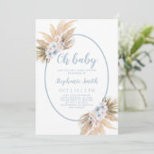 Boho Pampas Grass Baby shower Boy Kaart (Staand voorkant)